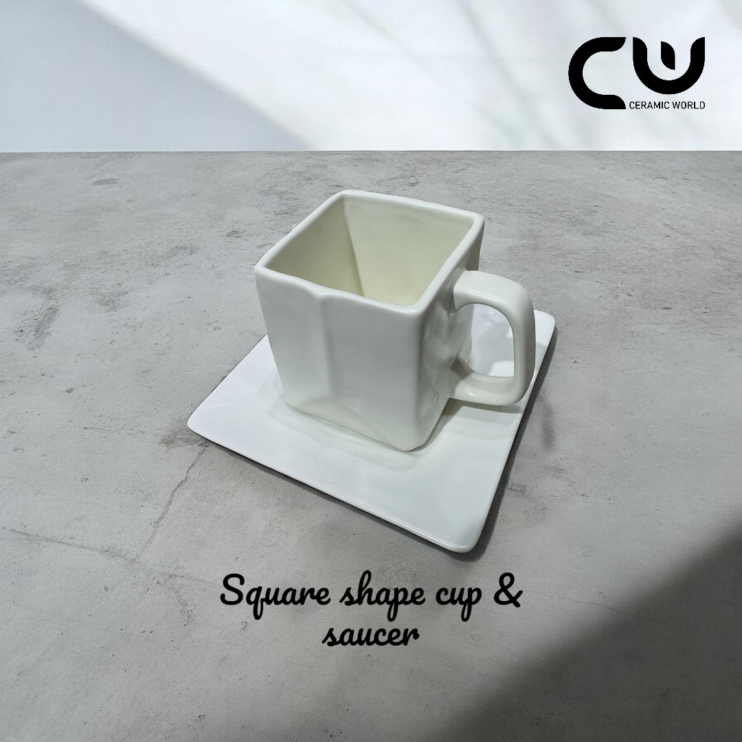 Square Shape Cup & Saucer - 3CP