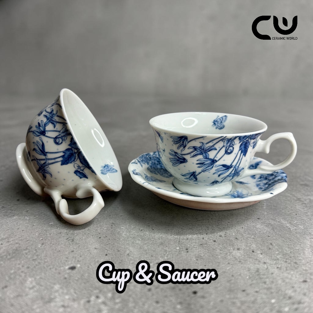 Botanic Blue Cup & Saucer - 4CP